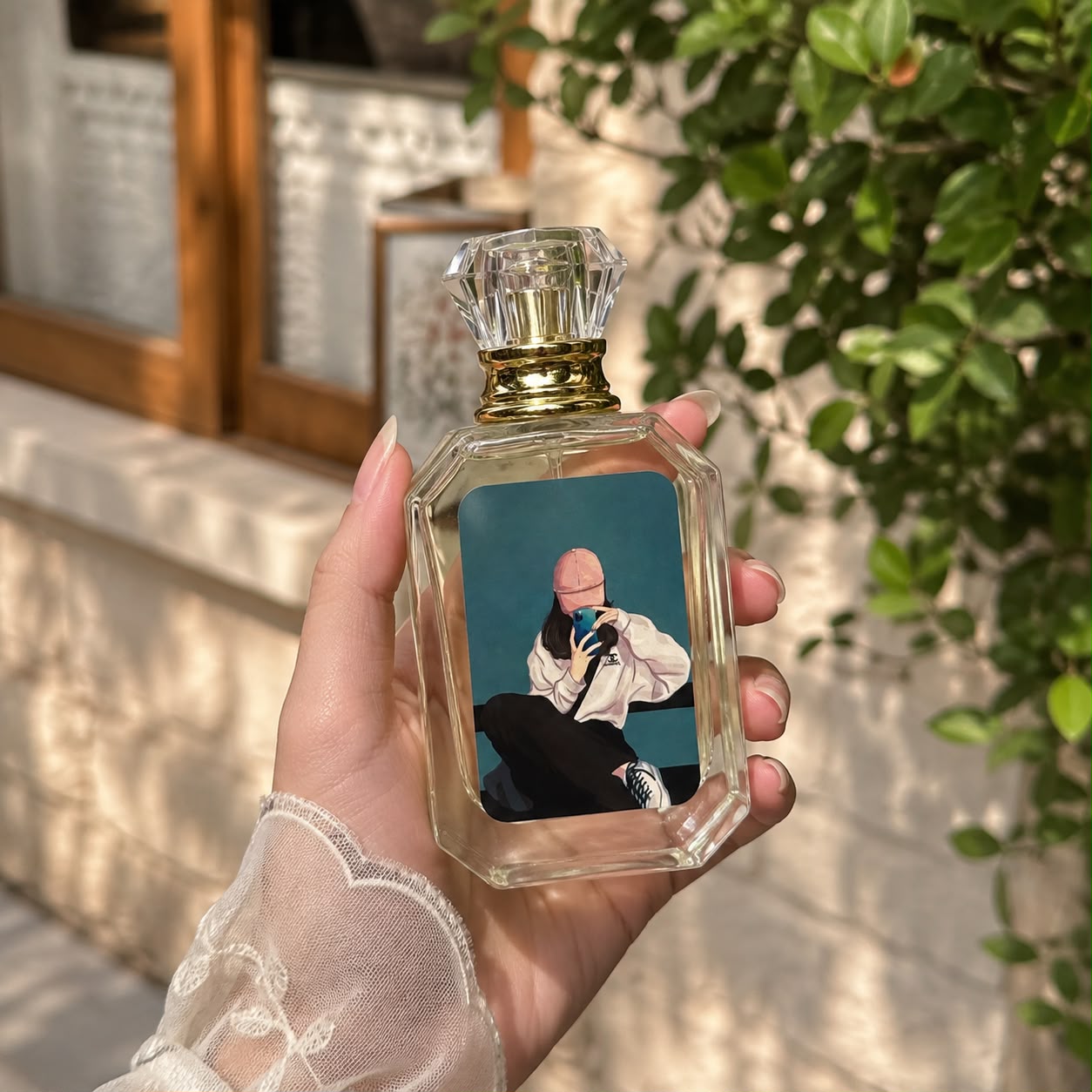 Green Valley – Customized Photo Perfume Bottle | Unisex Fragrance | 50ml